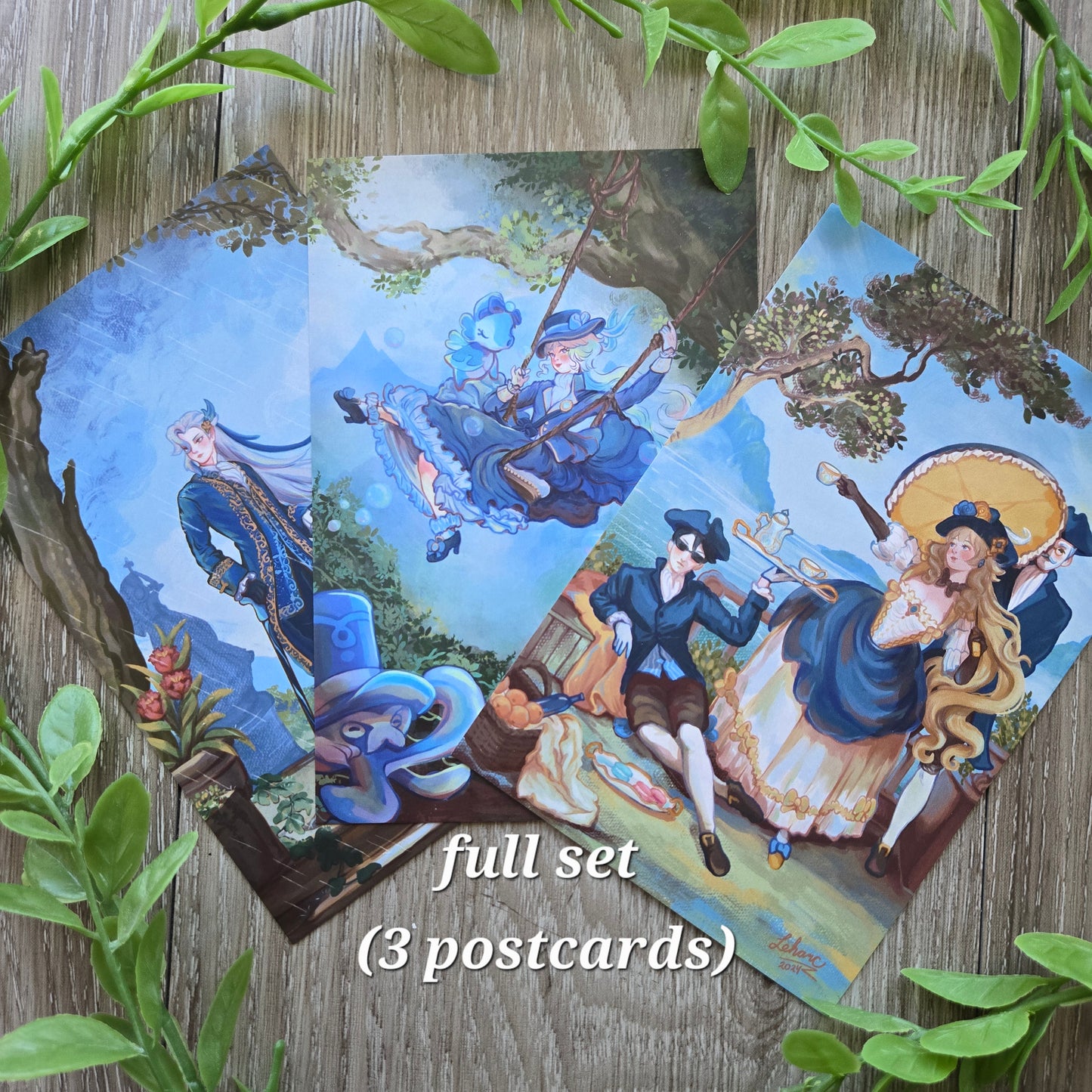Postcards • Genshin Impact French Rococo Painting Style • Fontaine Characters