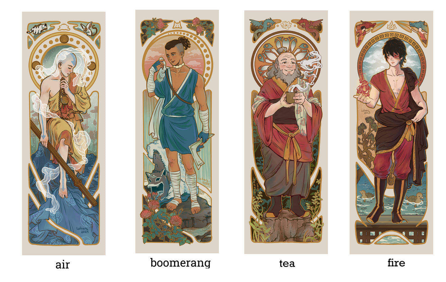 Art Nouveau Characters • Elegant Elements • Fine Art Print