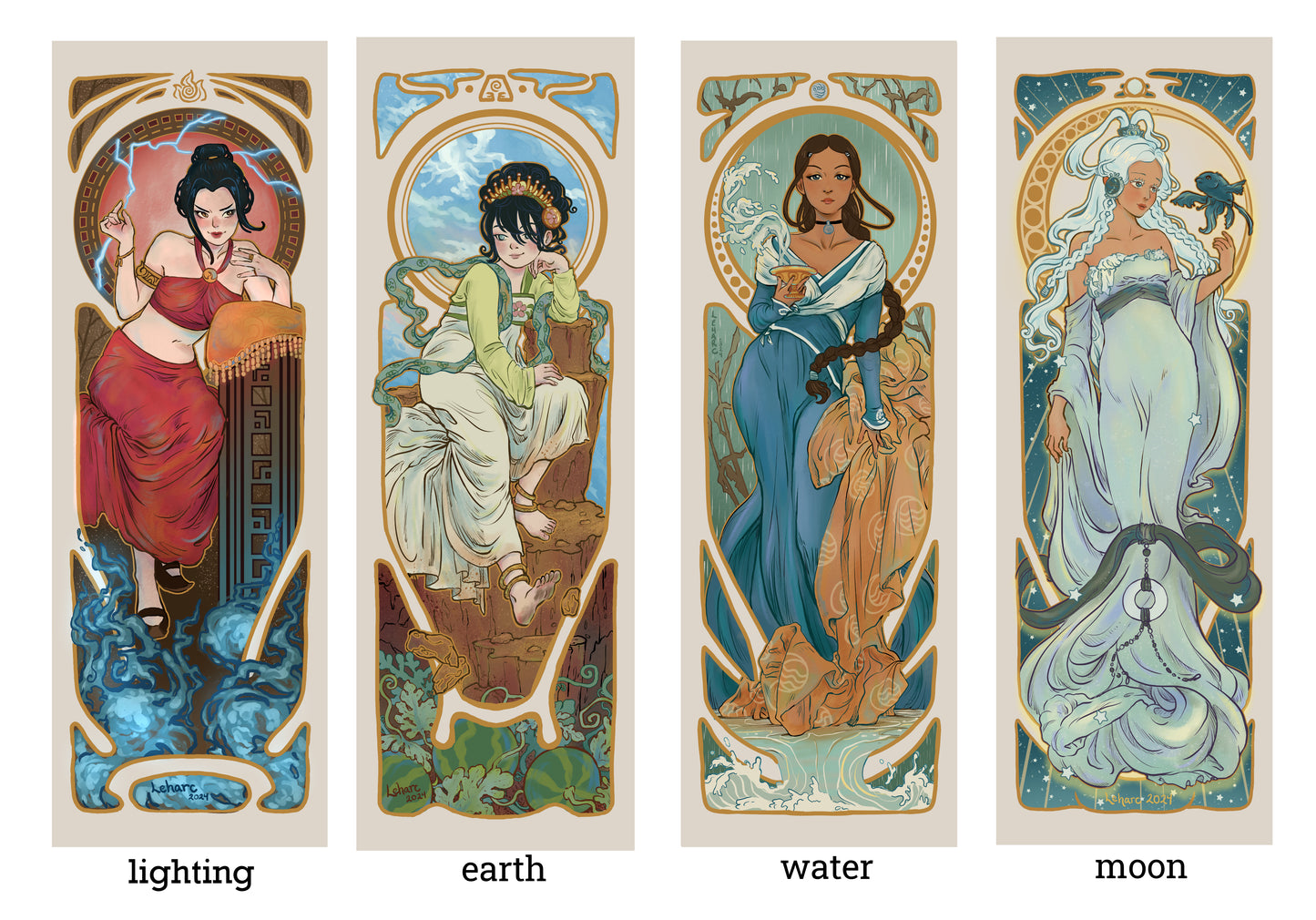 Art Nouveau Characters • Elegant Elements • Fine Art Print