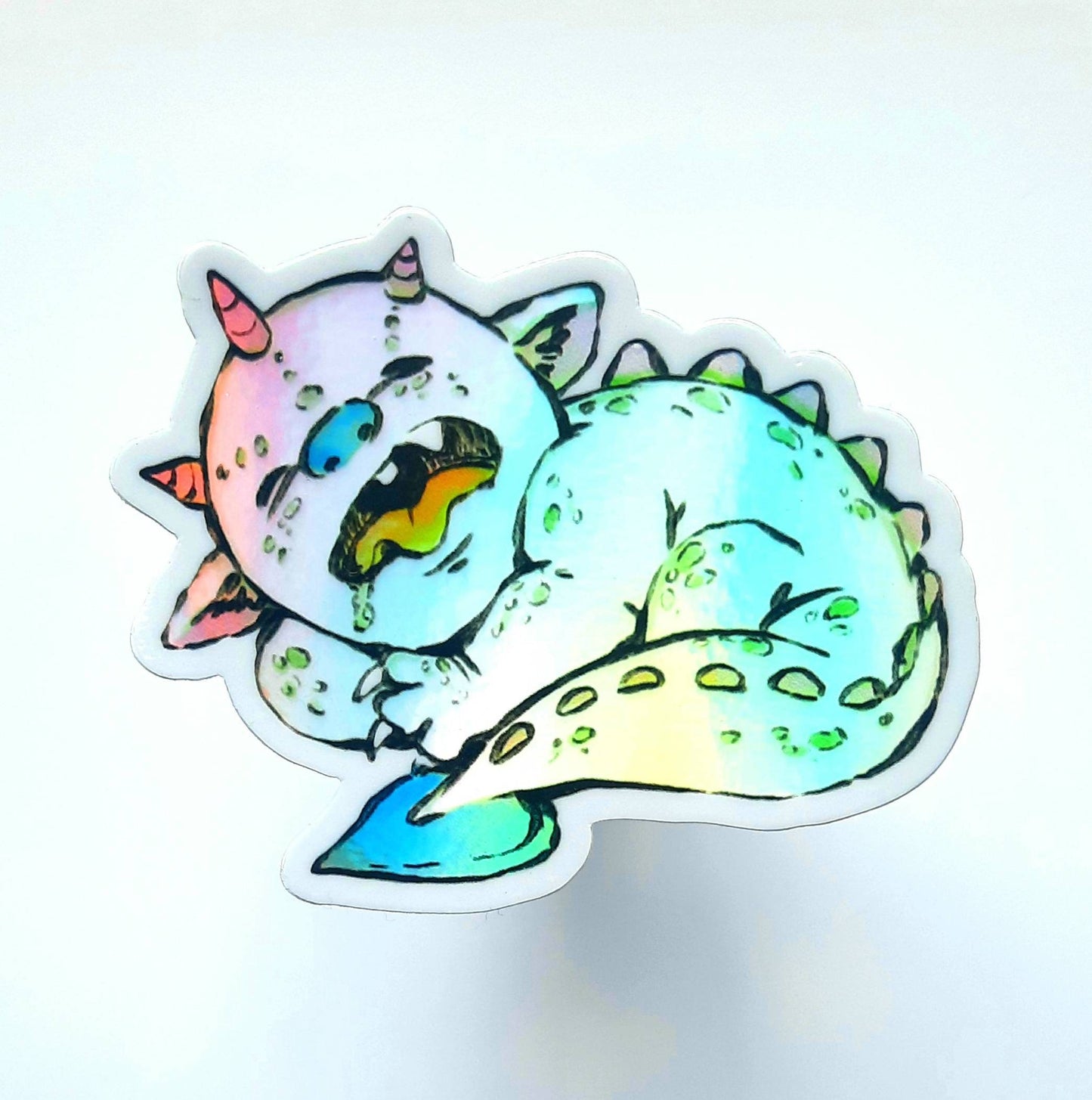 Sleepy Baby Dragon Vinyl decal STICKER • 3 inch • Holo, waterproof, scratchproof