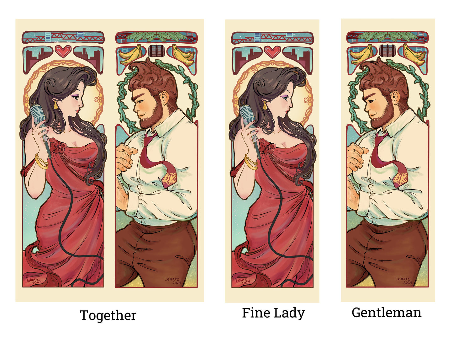 Art Nouveau Singer • Elegant Woman and Man • Fine Art Print
