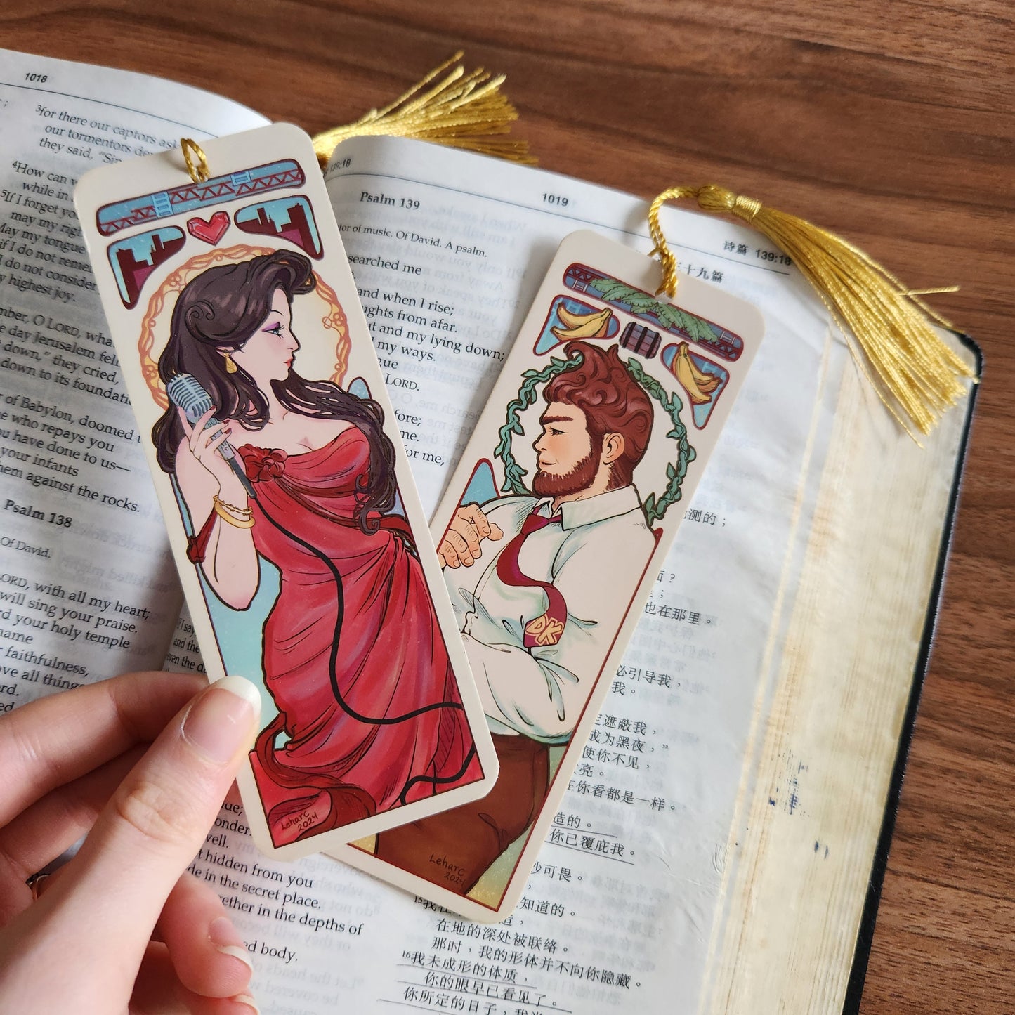 Bookmarks • Art Nouveau • Elegant Woman and Man • Vintage Style