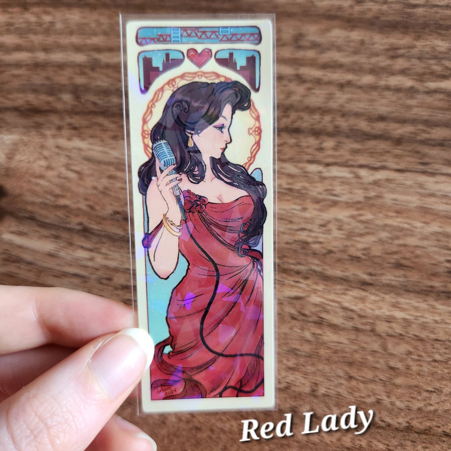 Art Nouveau Singer • Elegant Woman and Gentleman • Holographic Stickers