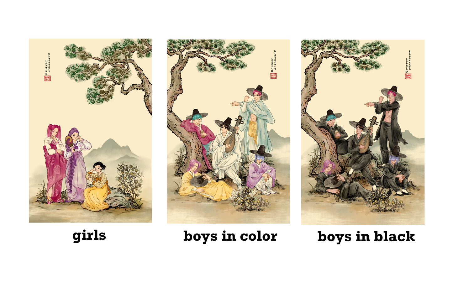 Korean Hanbok Illustration • FINE ART PRINT • Ancient Korea