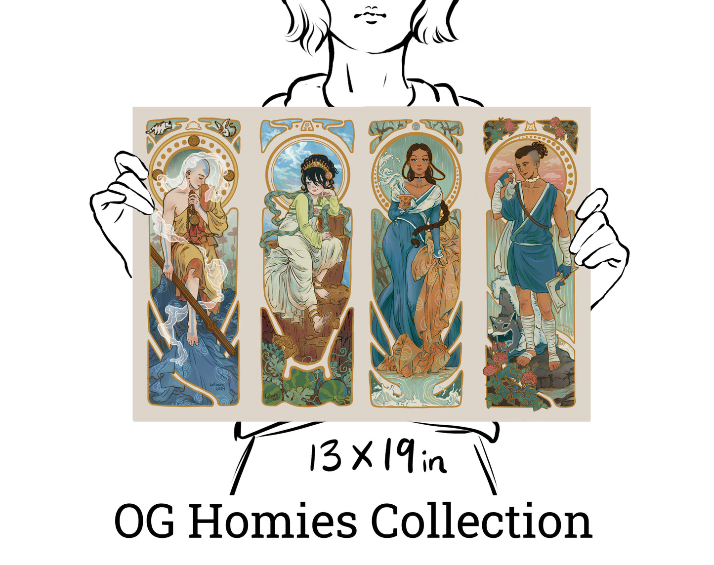 Art Nouveau Characters • Elegant Elements • Fine Art Print