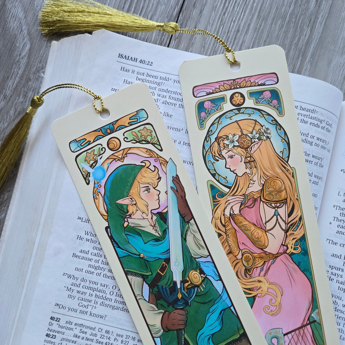 Bookmarks • Art Nouveau Elves • Princess and Knight • Squire and Maiden