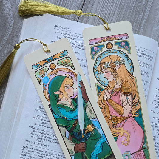 Bookmarks • Art Nouveau Elves • Princess and Knight • Squire and Maiden