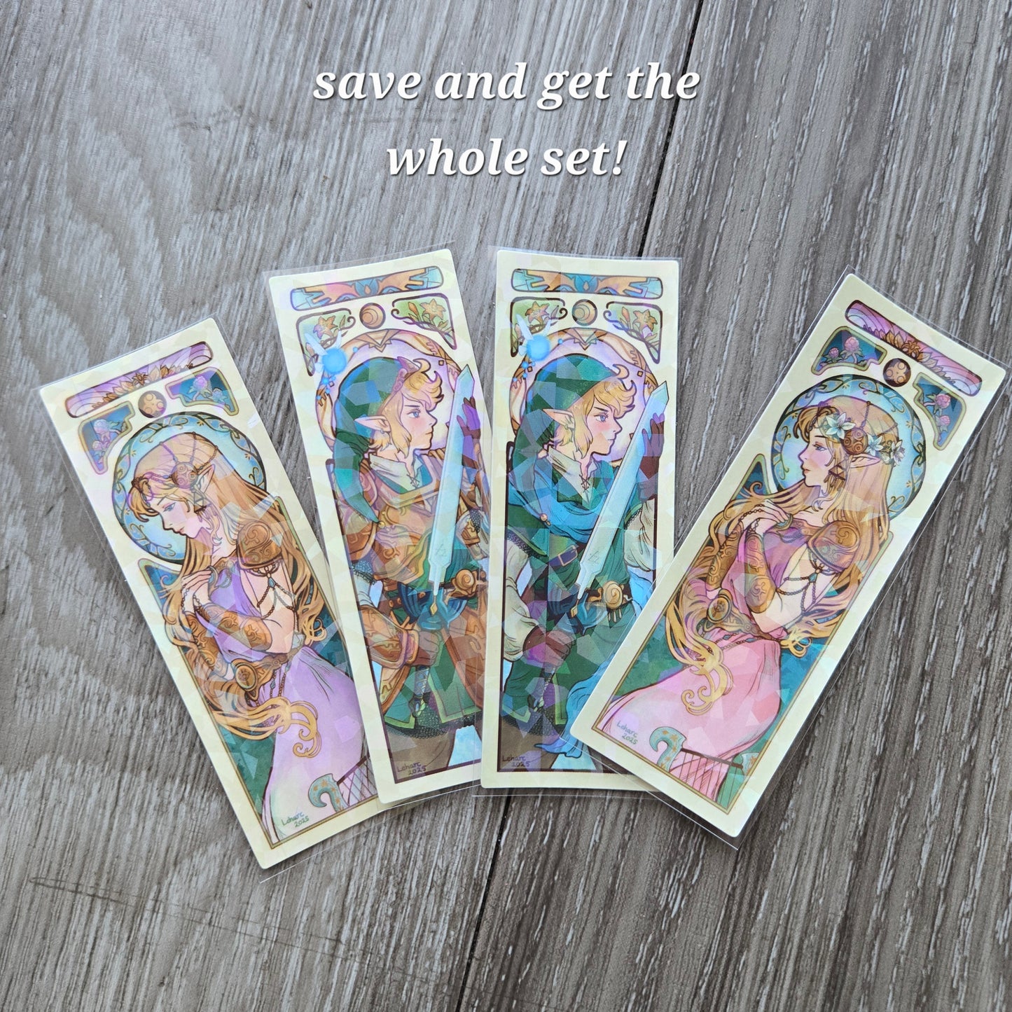 Art Nouveau Elves • Knight and Maiden • Holographic Stickers