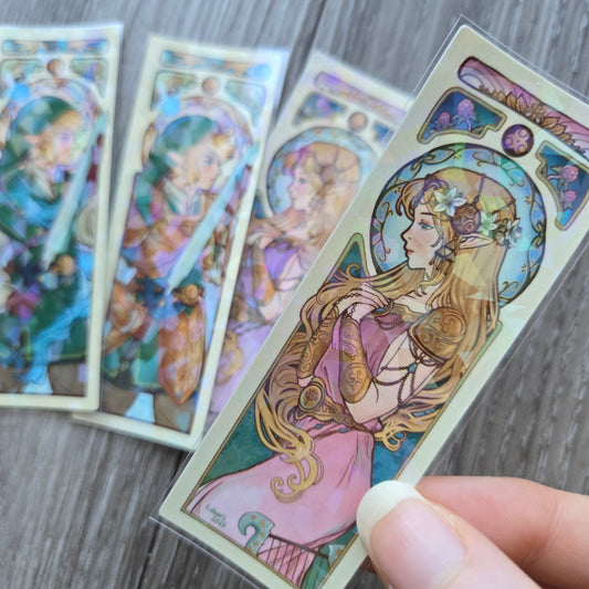 Art Nouveau Elves • Knight and Maiden • Holographic Stickers