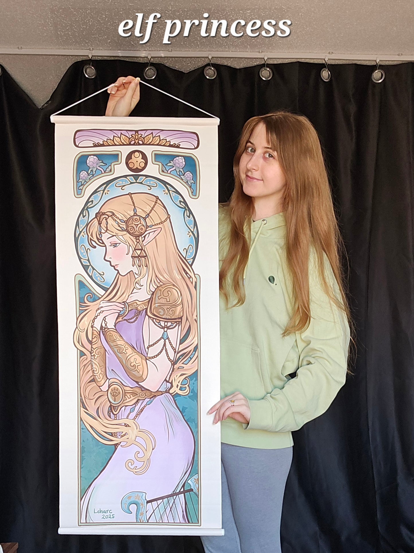 Fabric Wall Scroll • Art Elves  • Knight and Maiden