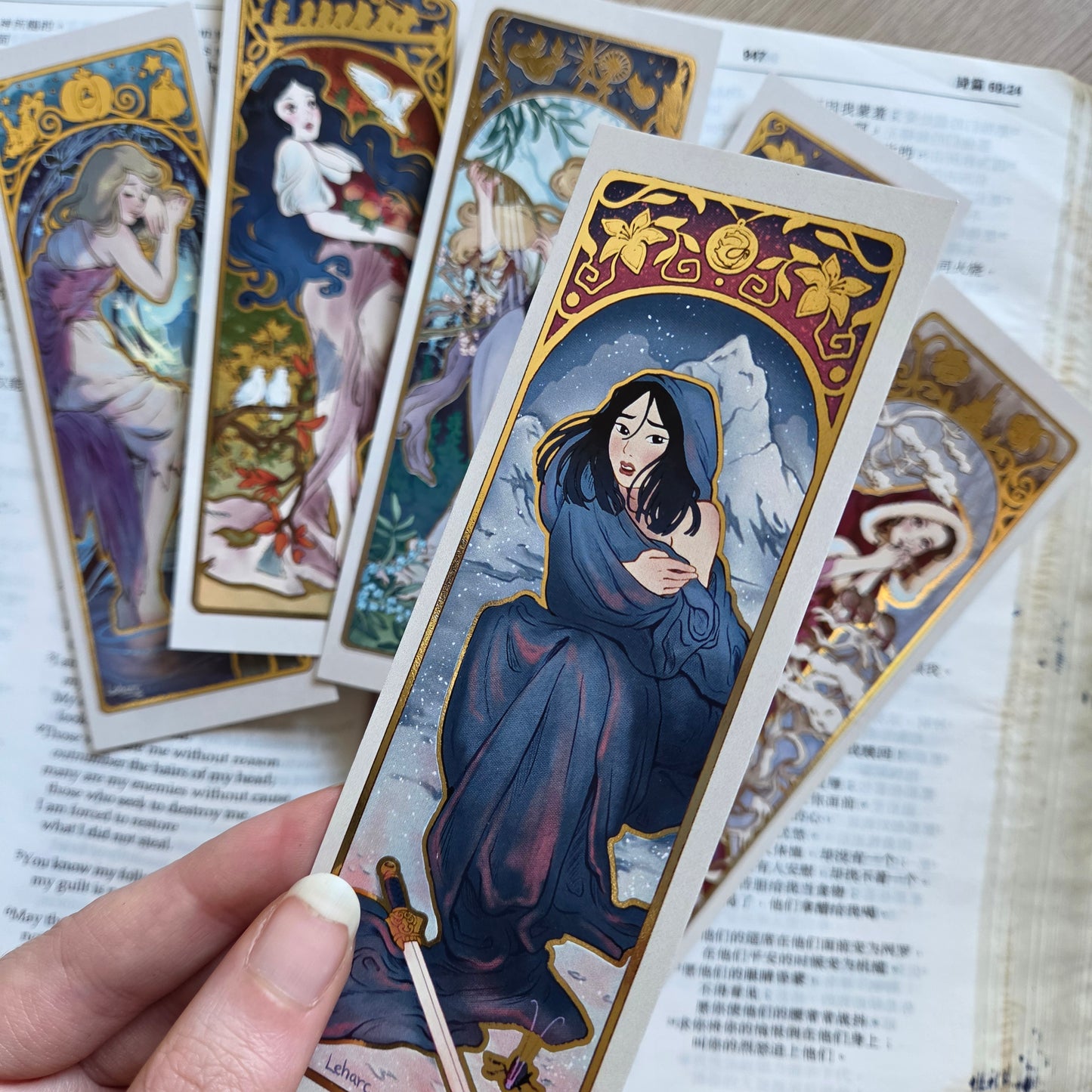 Golden Bookmarks • Four Seasons Princesses • Art Nouveau Fairy Tale