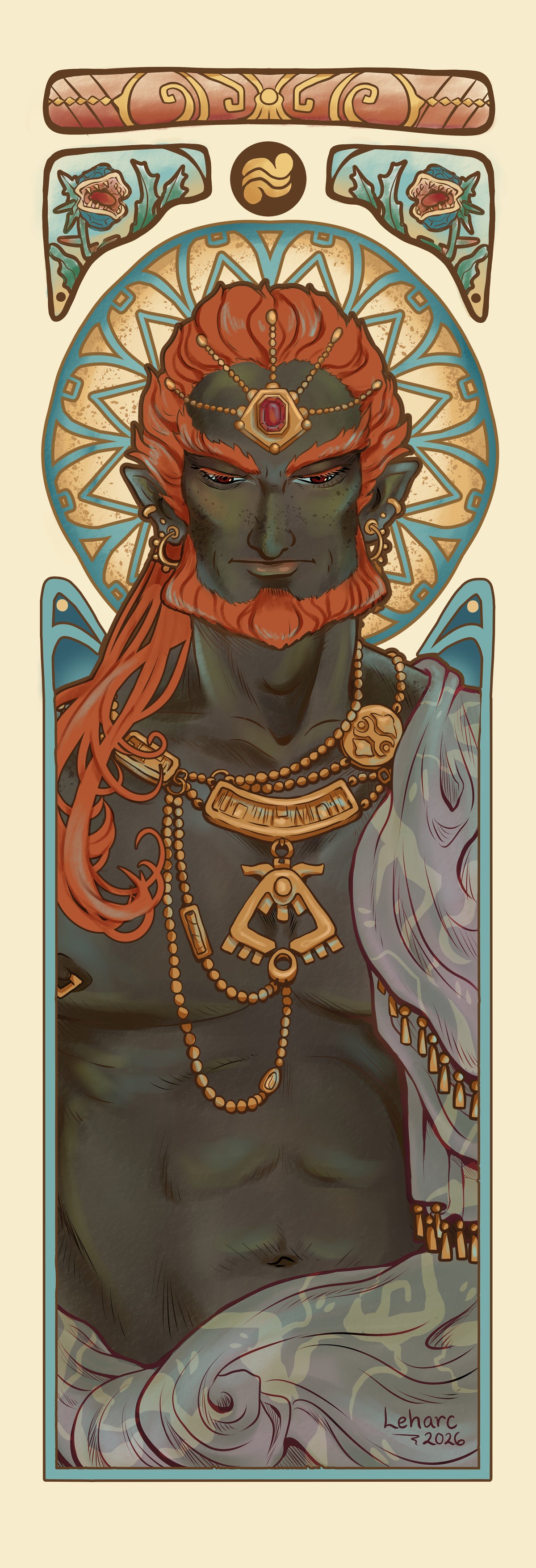 Art Nouveau Elves • Knight and Maiden • Fine Art Print