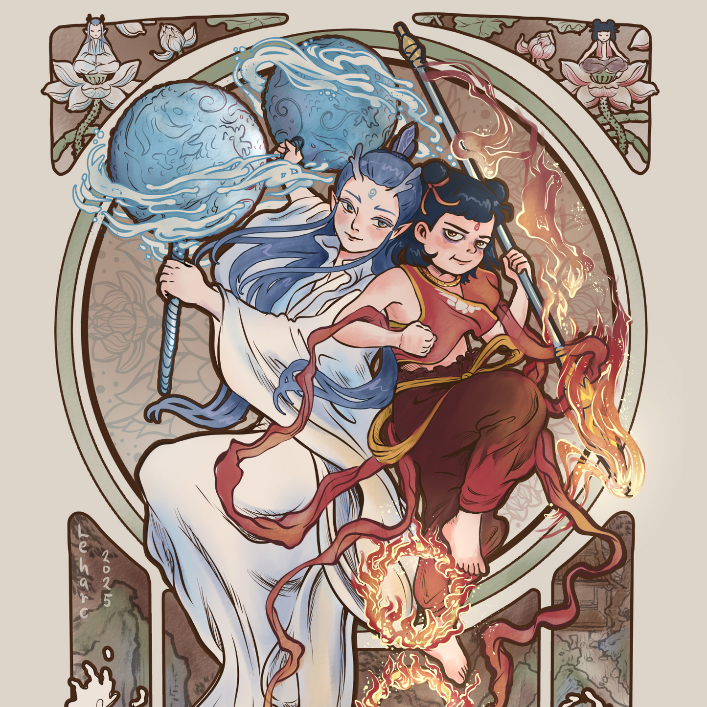 Chinese Mythology • FINE ART PRINT • art nouveau