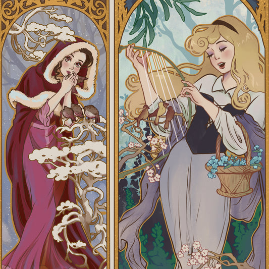 Four Seasons Princesses • Art Nouveau Fairy Tale • Fine Art Print